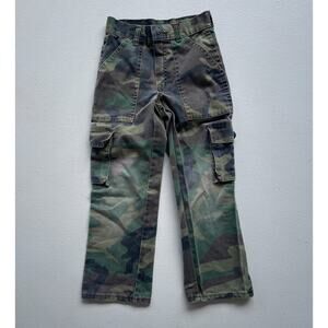 Vintage 70s 80s KIDS Green Camo OG-107 Cargo Pants / Sz 6 / 20"w Boys